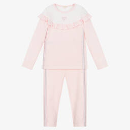 Mintini Baby-Girls Pink Cotton Trouser Set | Childrensalon Outlet