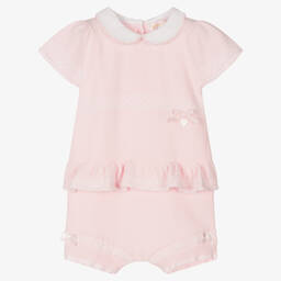 Mintini Baby-Girls Pink Knitted Shortie | Childrensalon Outlet