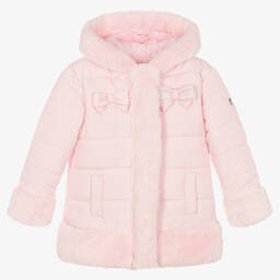 Mintini Baby-Girls Pink Padded Hooded Coat | Childrensalon Outlet