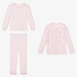 Mintini Baby-Girls Pink Velour Tracksuit Set | Childrensalon Outlet