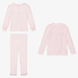 Mintini Baby-Girls Pink Velour Tracksuit Set | Childrensalon Outlet