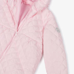 Mintini Baby-Girls Silky Pink Quilted Coat | Childrensalon Outlet