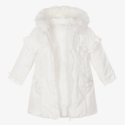 Mintini Baby-Girls White Padded Coat | Childrensalon Outlet