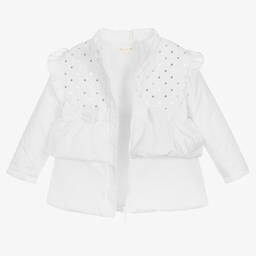 Mintini Baby-Girls White Padded Hooded Coat | Childrensalon Outlet