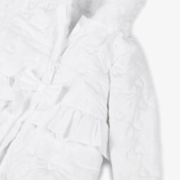 Mintini Baby-Girls White Quilted Hearts Coat | Childrensalon Outlet
