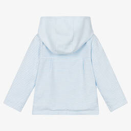 Mintini Baby-Pale Blue Stripe Cotton Baby Jacket | Childrensalon Outlet