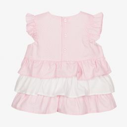 Mintini Baby-Pink Cotton Baby Dress Set | Childrensalon Outlet