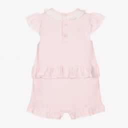 مينتيني بيبي-Pink Cotton Knit Baby Shortie | Childrensalon Outlet