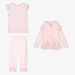Mintini Baby-Pink Cotton Tracksuit Set | Childrensalon Outlet