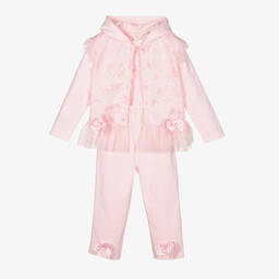 Mintini Baby-Pink Cotton Tracksuit Set | Childrensalon Outlet