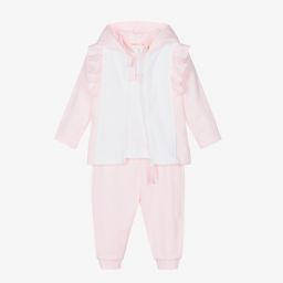 Mintini Baby-Pink & White Tracksuit Set | Childrensalon Outlet