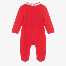 Mintini Baby-Red Cotton Jersey Babygrow | Childrensalon Outlet
