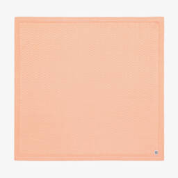 Minutus-Baby Girls Orange Chevron Pattern Knitted Blanket (90cm) | Childrensalon Outlet