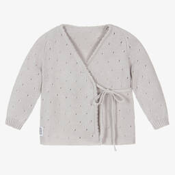 Minutus-Серый кардиган из трикотажного хлопка для малышей | Childrensalon Outlet