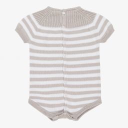 Minutus-Grey & White Knit Baby Shortie | Childrensalon Outlet