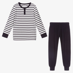 Minymo-Boys White & Blue Pyjamas | Childrensalon Outlet