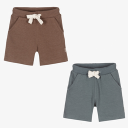 Minymo-Brown & Blue Shorts (2 Pack) | Childrensalon Outlet
