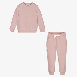 Minymo-Lilac Pink Cotton Tracksuit | Childrensalon Outlet