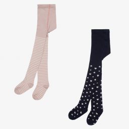 Minymo-Розовые и синие колготки (2пары) | Childrensalon Outlet