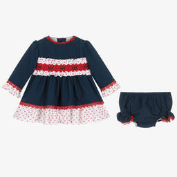 Miranda-Комплект с сине-белым платьем с красными деталями | Childrensalon Outlet