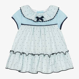 ميراندا-فستان قطن مقلم لون ازرق للمولودات | Childrensalon Outlet