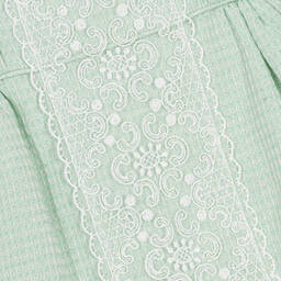 ميراندا-فستان قطن جاكارد لون أخضر للمولودات | Childrensalon Outlet