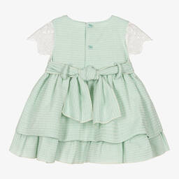 ميراندا-فستان قطن جاكارد لون أخضر للمولودات | Childrensalon Outlet