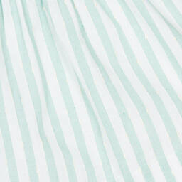 Miranda-Baby Girls Green & White Cotton Dress | Childrensalon Outlet