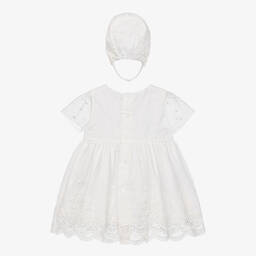 ميراندا-طقم فستان تول ودانتيل لون عاجي للمولودات | Childrensalon Outlet