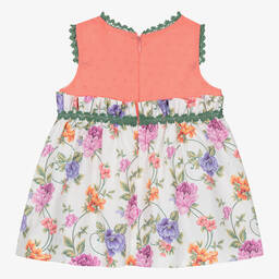 Miranda-Baby Girls Pink & Ivory Cotton Floral Dress | Childrensalon Outlet