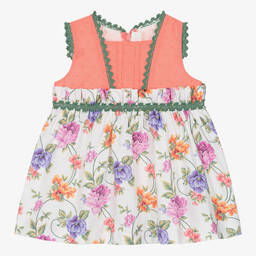 Miranda-Baby Girls Pink & Ivory Cotton Floral Dress | Childrensalon Outlet