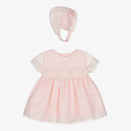 Miranda-Baby Girls Pink Tulle & Lace Dress Set | Childrensalon Outlet