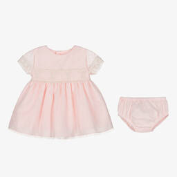 Miranda-Baby Girls Pink Tulle & Lace Dress Set | Childrensalon Outlet