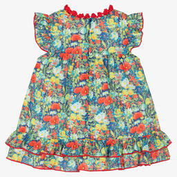 Miranda-Красное хлопковое платье в цветочек | Childrensalon Outlet