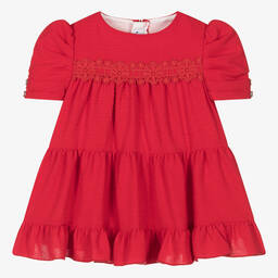Miranda-Baby Girls Red Tiered Dress | Childrensalon Outlet