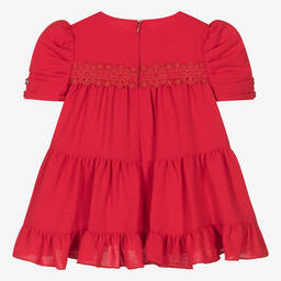 Miranda-Baby Girls Red Tiered Dress | Childrensalon Outlet
