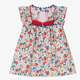 Miranda-Baby Girls Red & White Cotton Dress | Childrensalon Outlet