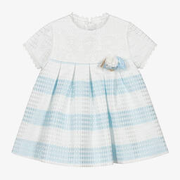 Miranda-Бело-голубое платье в полоску | Childrensalon Outlet