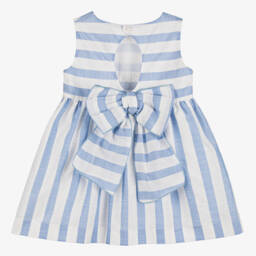Miranda-Полосатое синее и белое платье для девочек | Childrensalon Outlet