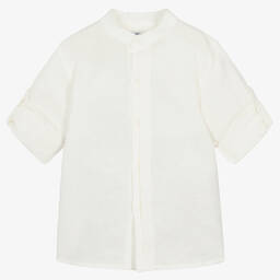 Miranda-Boys Beige Linen & Viscose Shorts Suit | Childrensalon Outlet