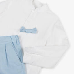 Miranda-طقم أولاد أزرق من الكتان والقطن | Childrensalon Outlet