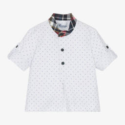 Miranda-Boys Blue Tartan Shirt and Shorts | Childrensalon Outlet