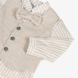 Miranda-Boys Classic Beige Waistcoat Ensemble | Childrensalon Outlet