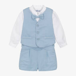 Miranda-طقم كتان أزرق أنيق للأولاد | Childrensalon Outlet