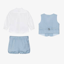 Miranda-طقم كتان أزرق أنيق للأولاد | Childrensalon Outlet