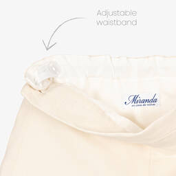 Miranda-Boys Ivory & Beige Linen Shorts Set | Childrensalon Outlet