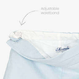 Miranda-Кремовая рубашка и голубые шорты из льна | Childrensalon Outlet