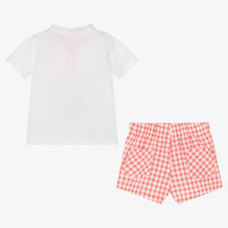 Miranda-Boys Pink Gingham Cotton Shorts Set | Childrensalon Outlet