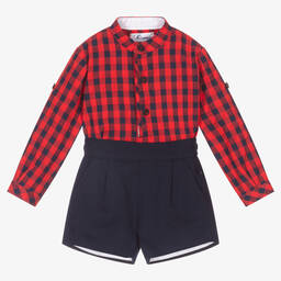 Miranda-Boys Red & Blue Shorts Set | Childrensalon Outlet