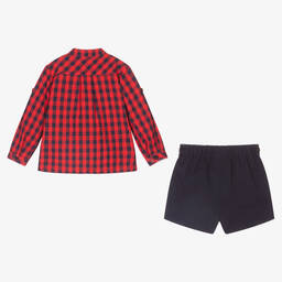 Miranda-Boys Red & Blue Shorts Set | Childrensalon Outlet